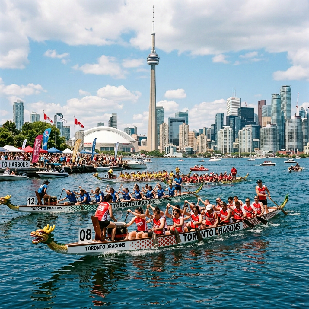 Dragon boat races in Toronto Harbour
